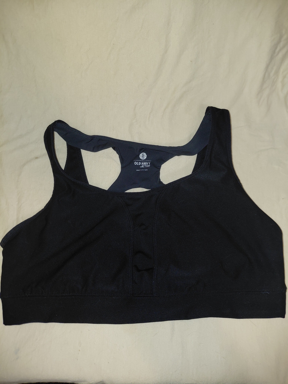 Old Navy Black Racerback Sports Bra with Wide Band XL